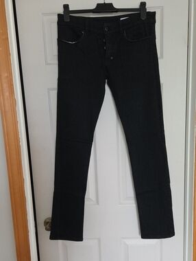 Rufskin Skinny Black Button-Fly Jeans 32 X 32